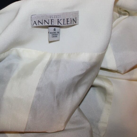 Dark Blue Blazer Suit Jacket XS 4 P Fitted Petite Career Office Anne Klein - Picture 3 of 6